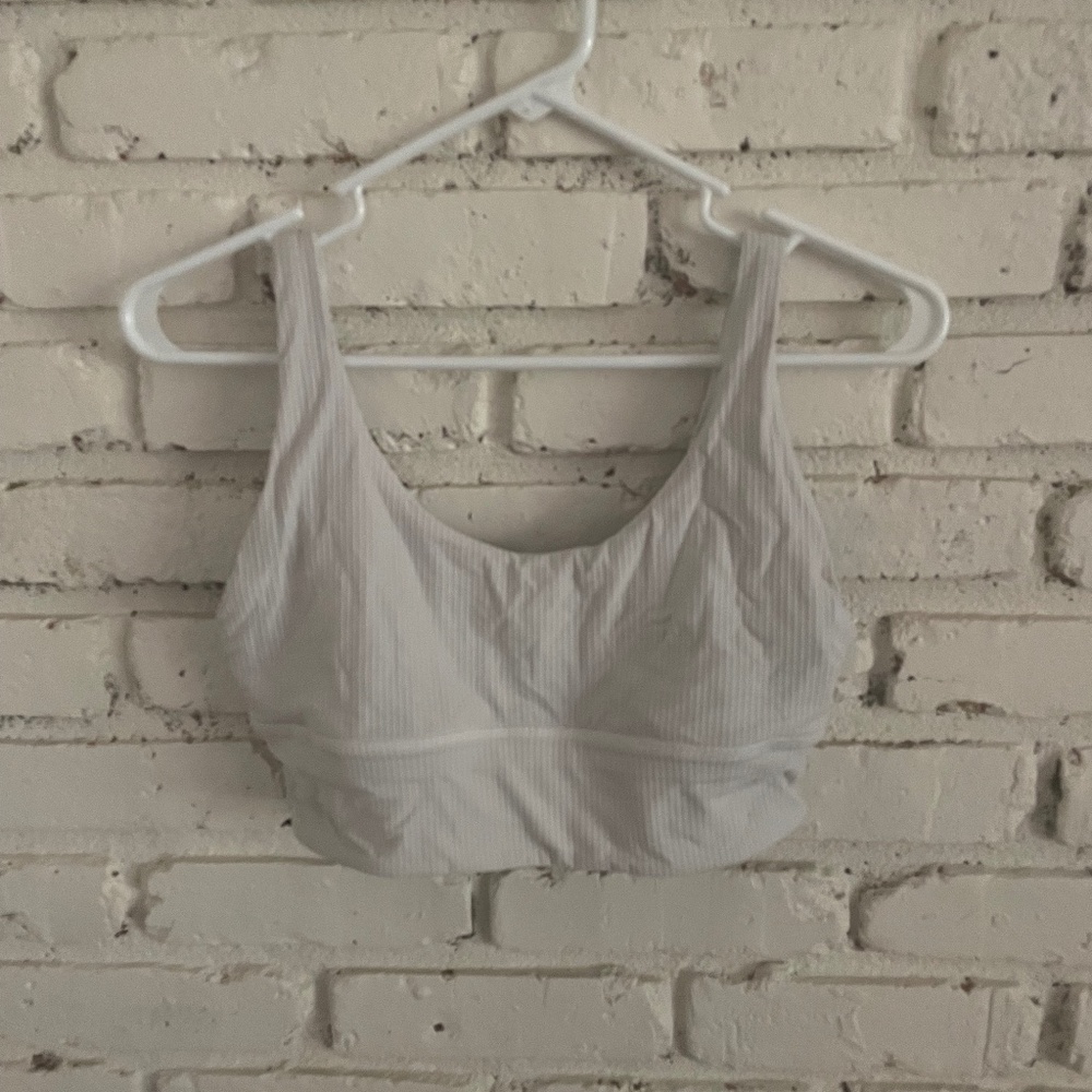Lululemon white ribbed sports bra